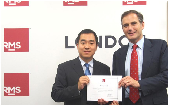 Mr. Li Xiaoxuanof China Re P&C Becomes China’s FirstRMS Certified Catastrophe Risk Analyst