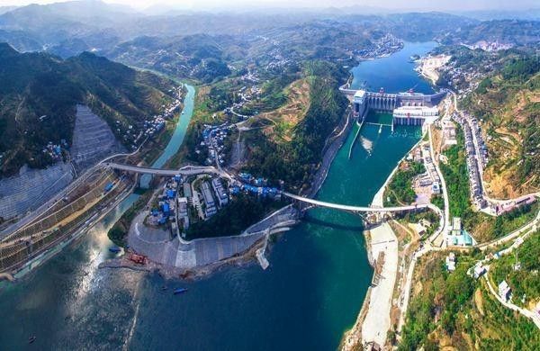 贵州乌江沙沱水电站全景图
